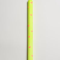Pink Hearts Taper Candles in yellow