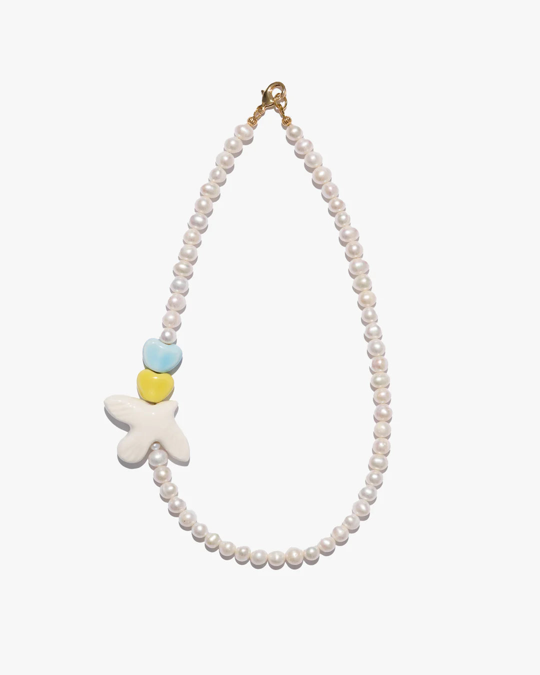 UA necklace with porcelain heart and bird