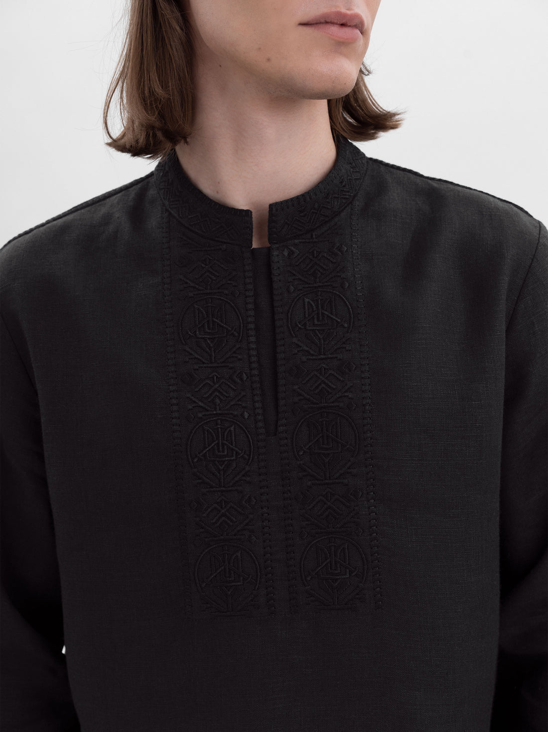 Khartiia Men's Vyshyvanka Shirt in black