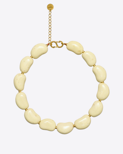 Beans Necklace in speckled yellow