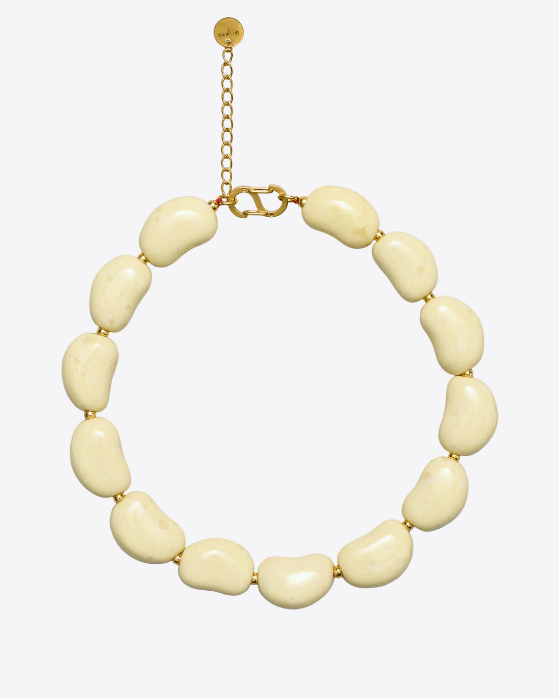 Beans Necklace in speckled yellow