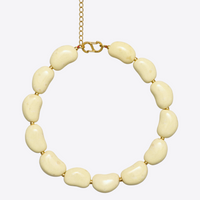 Beans Necklace in speckled yellow