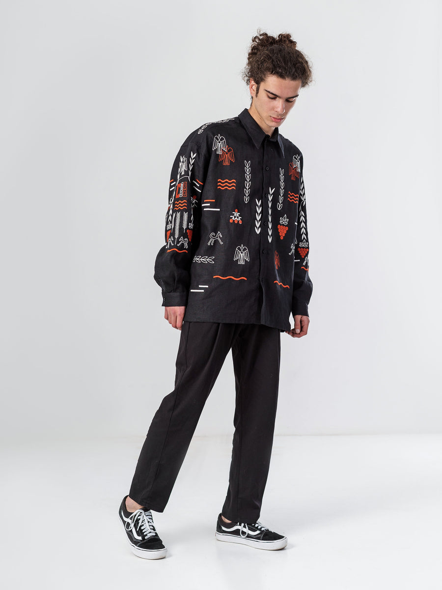 Slovo Vyshyvanka Shirt in black
