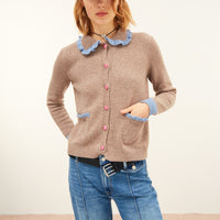 Light brown cardigan with collar