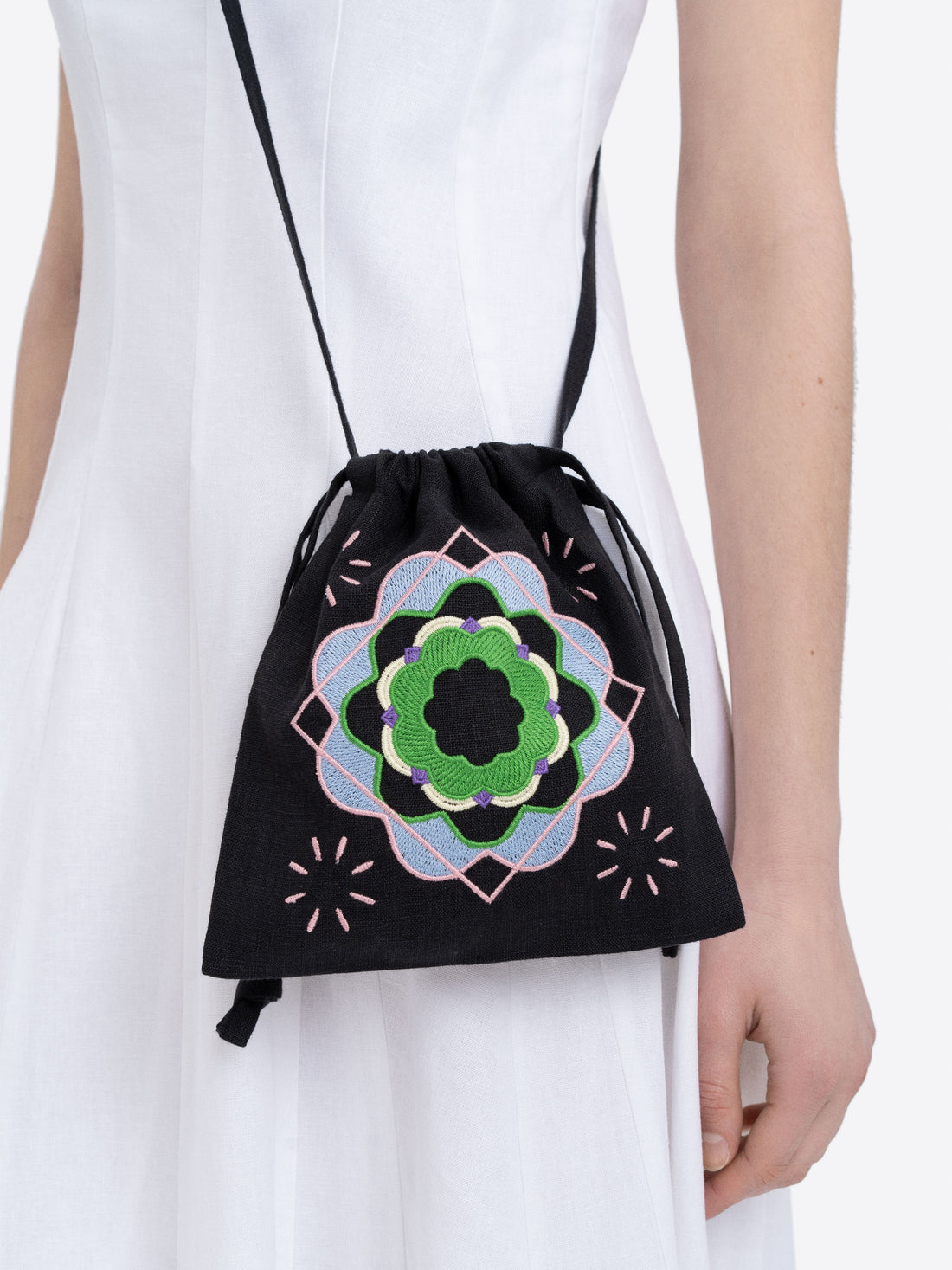 Peliustka Drawstring Bag in black