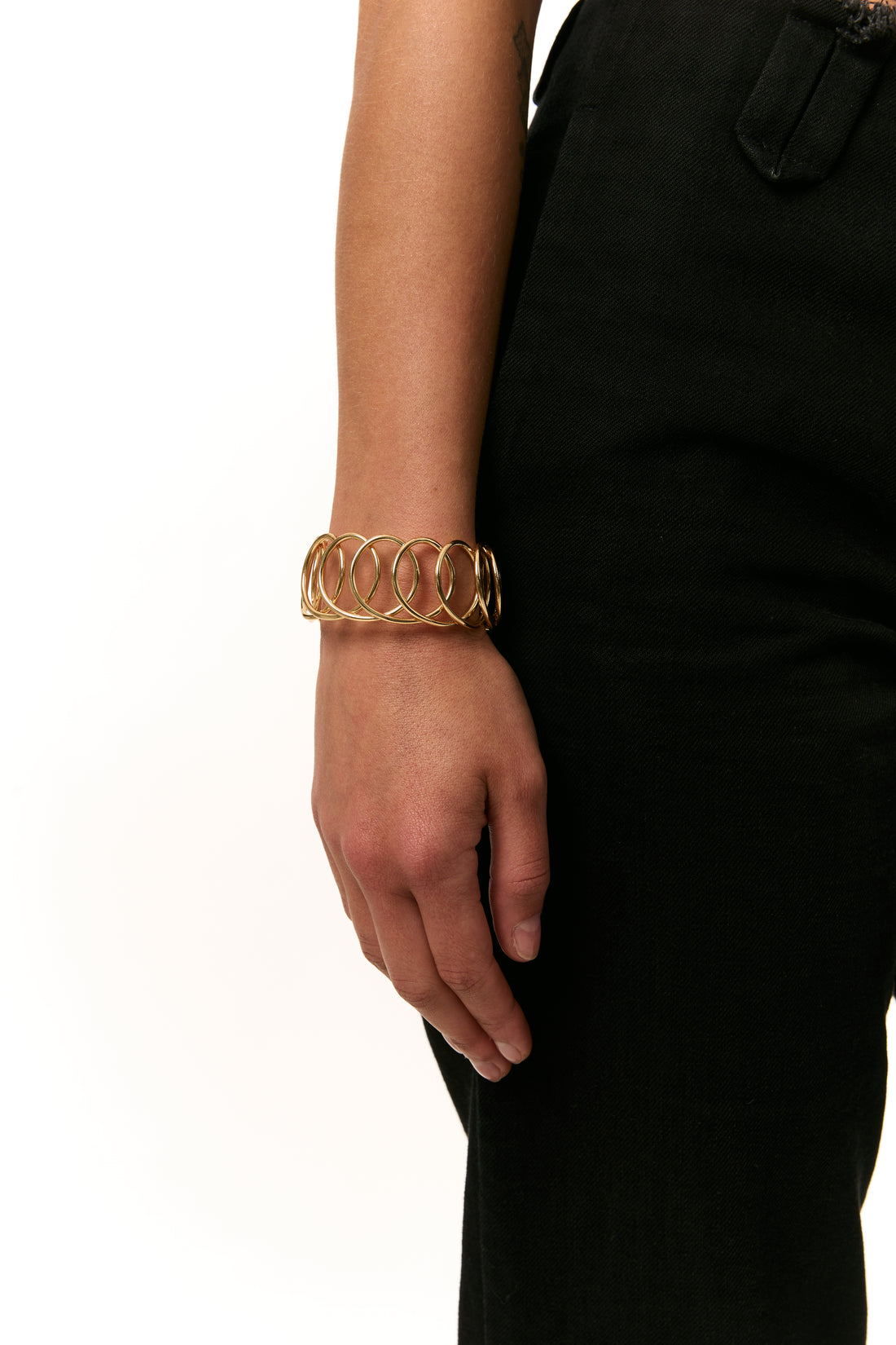 Karma Wide Bracelet in gold