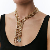 Daze tie necklace in gold