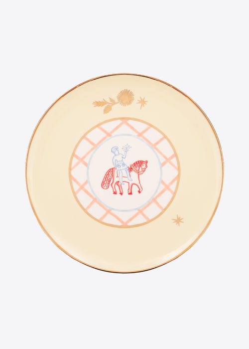 Horseman Plate with Flowers