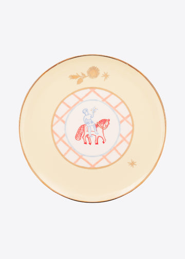 Horseman Plate with Flowers