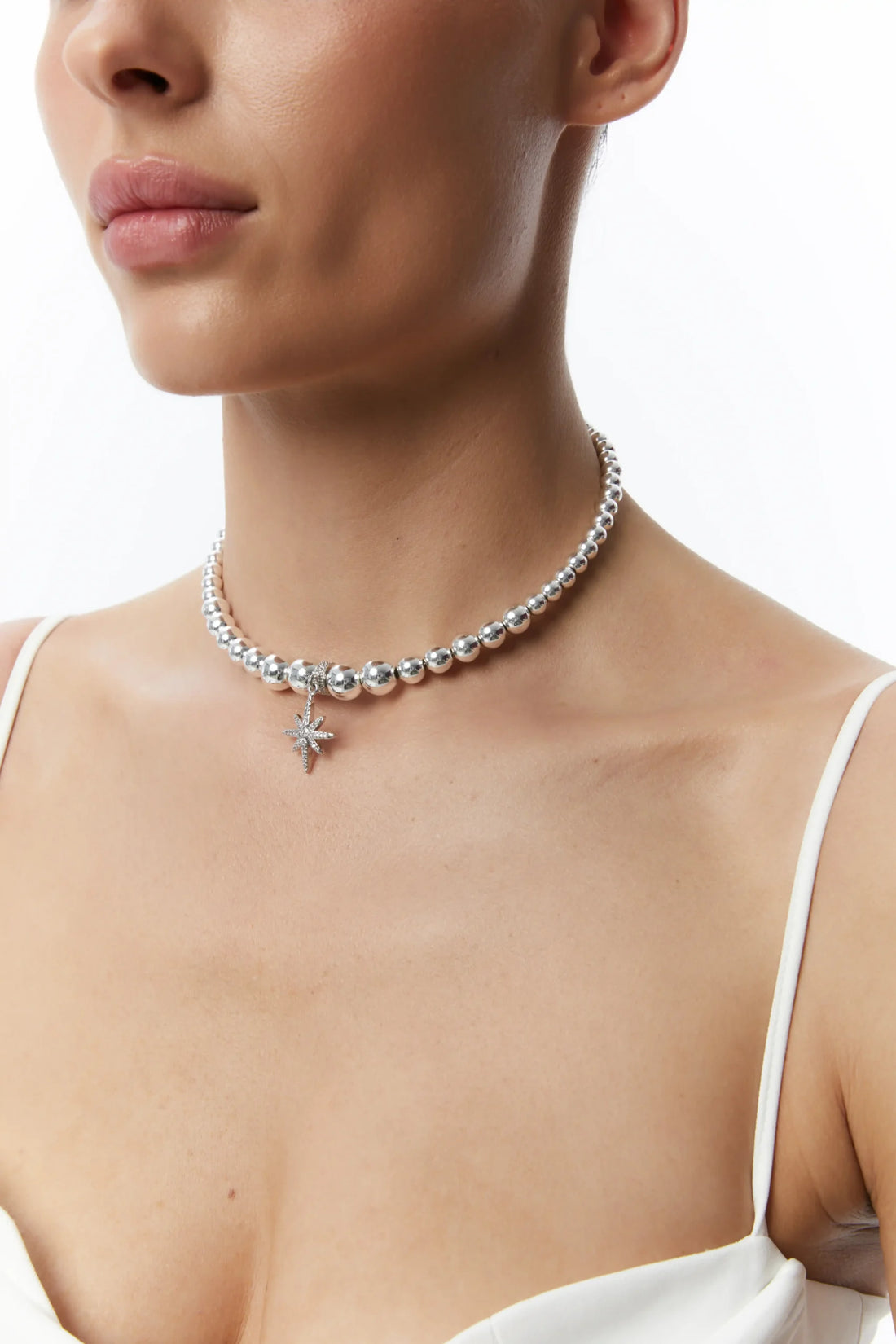New York Star Choker in silver