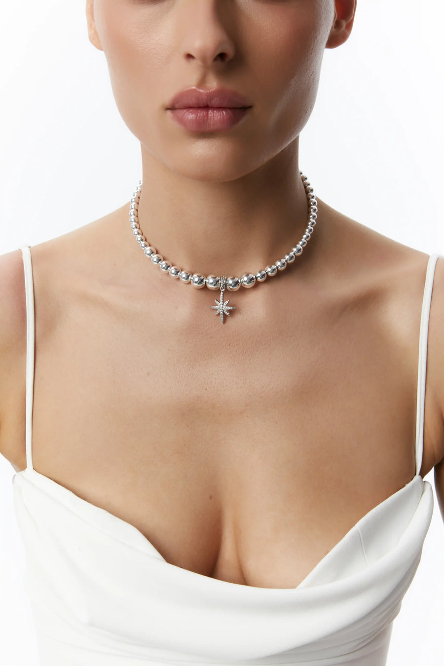 New York Star Choker in silver