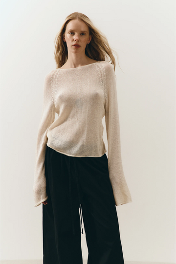 Silk long sleeve top
