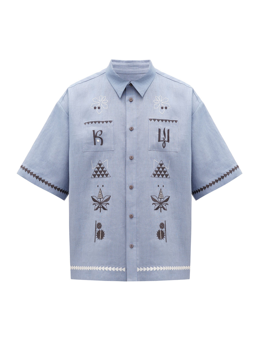 Kyi Blue Vyshyvanka Shirt