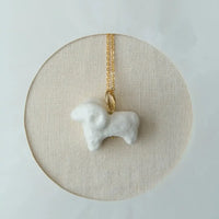 Luili Porcelain Sheep Pendant on a chain