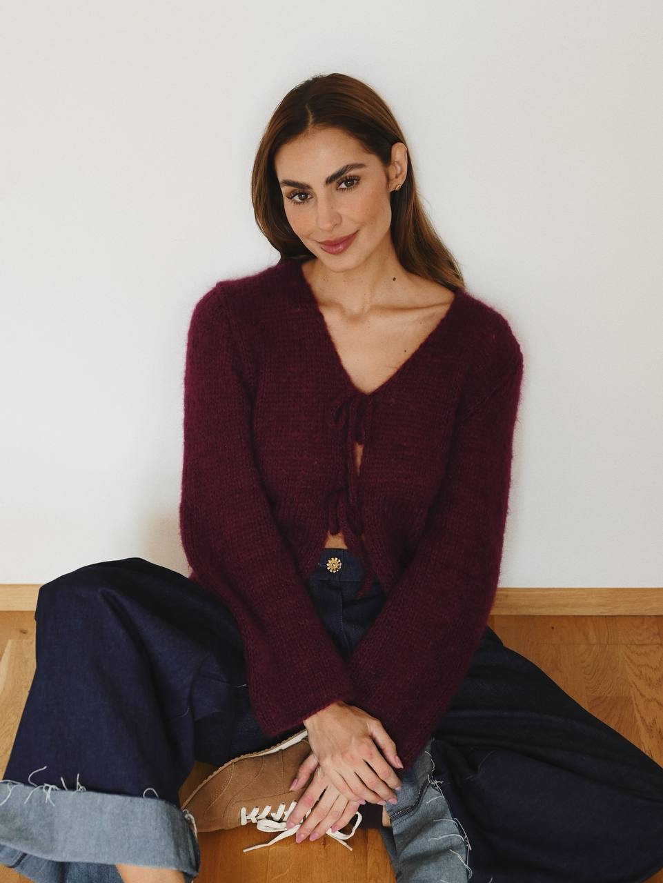 Cloud Cardigan in burgundy