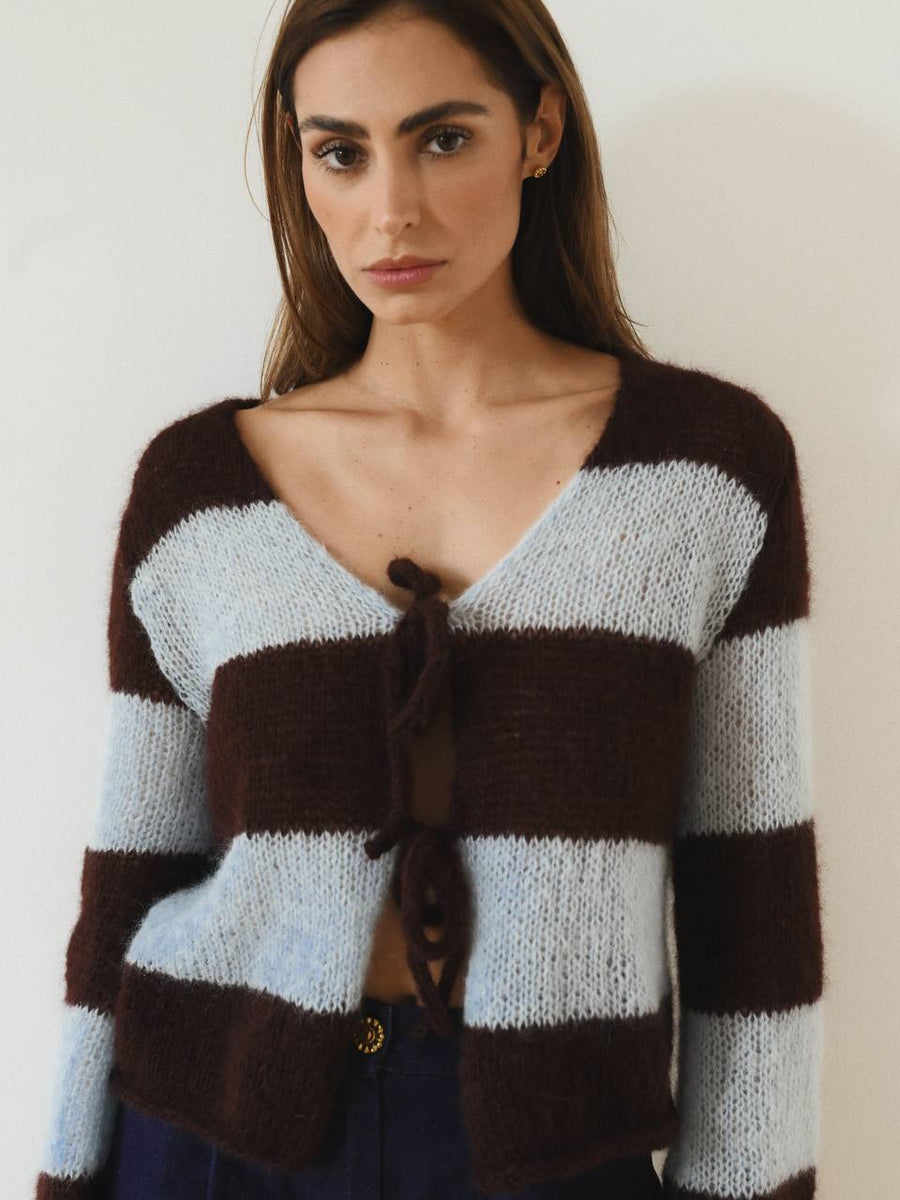 Cloud Cardigan in brown/blue