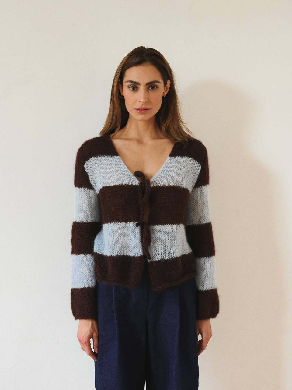 Cloud Cardigan in brown/blue