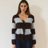 Cloud Cardigan in brown/blue