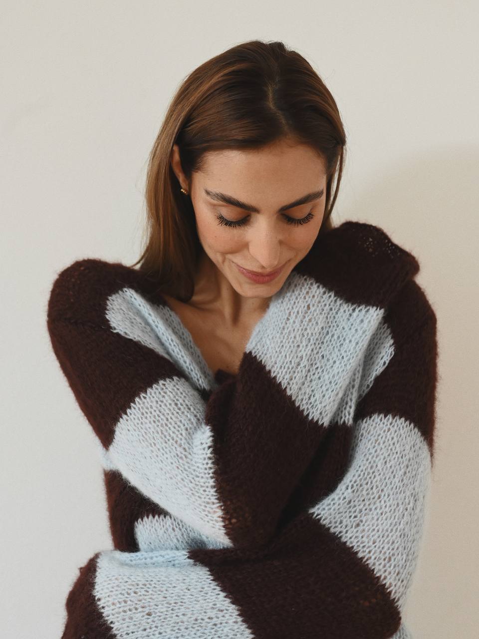 Cloud Cardigan in brown/blue