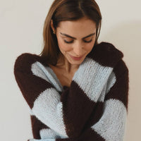 Cloud Cardigan in brown/blue