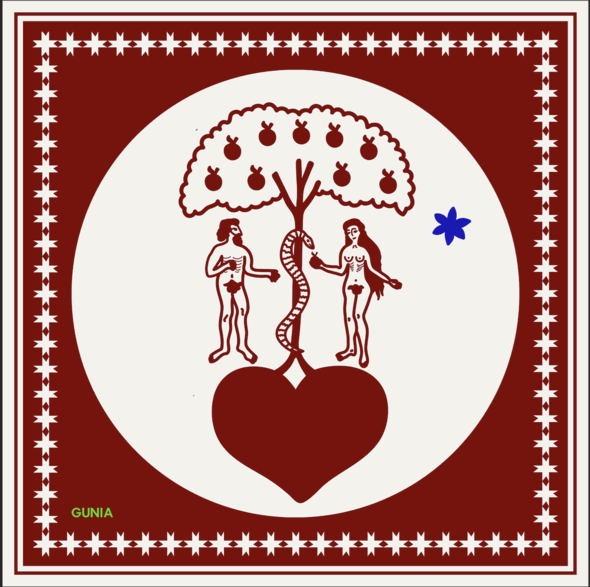 Adam and Eve silk scarf