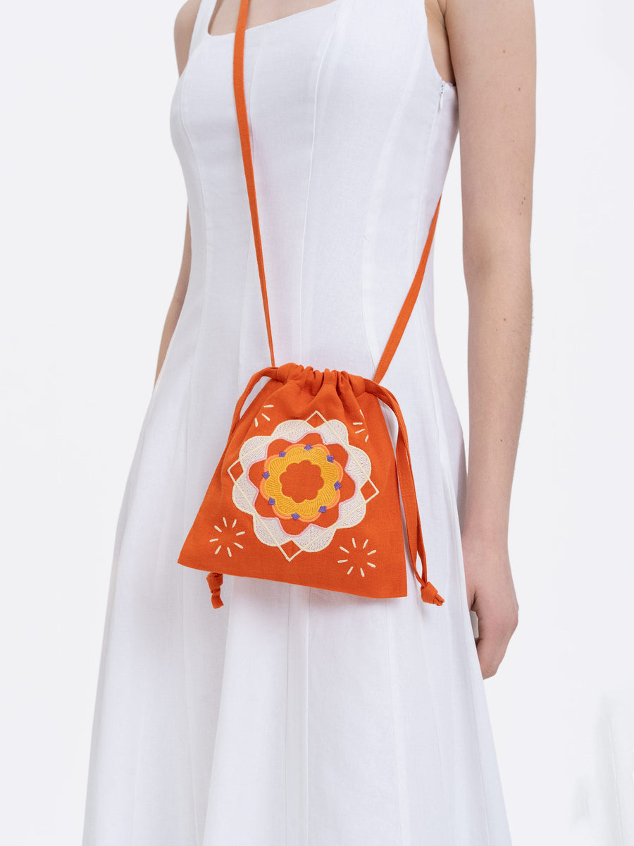 Peliustka Drawstring Bag in orange