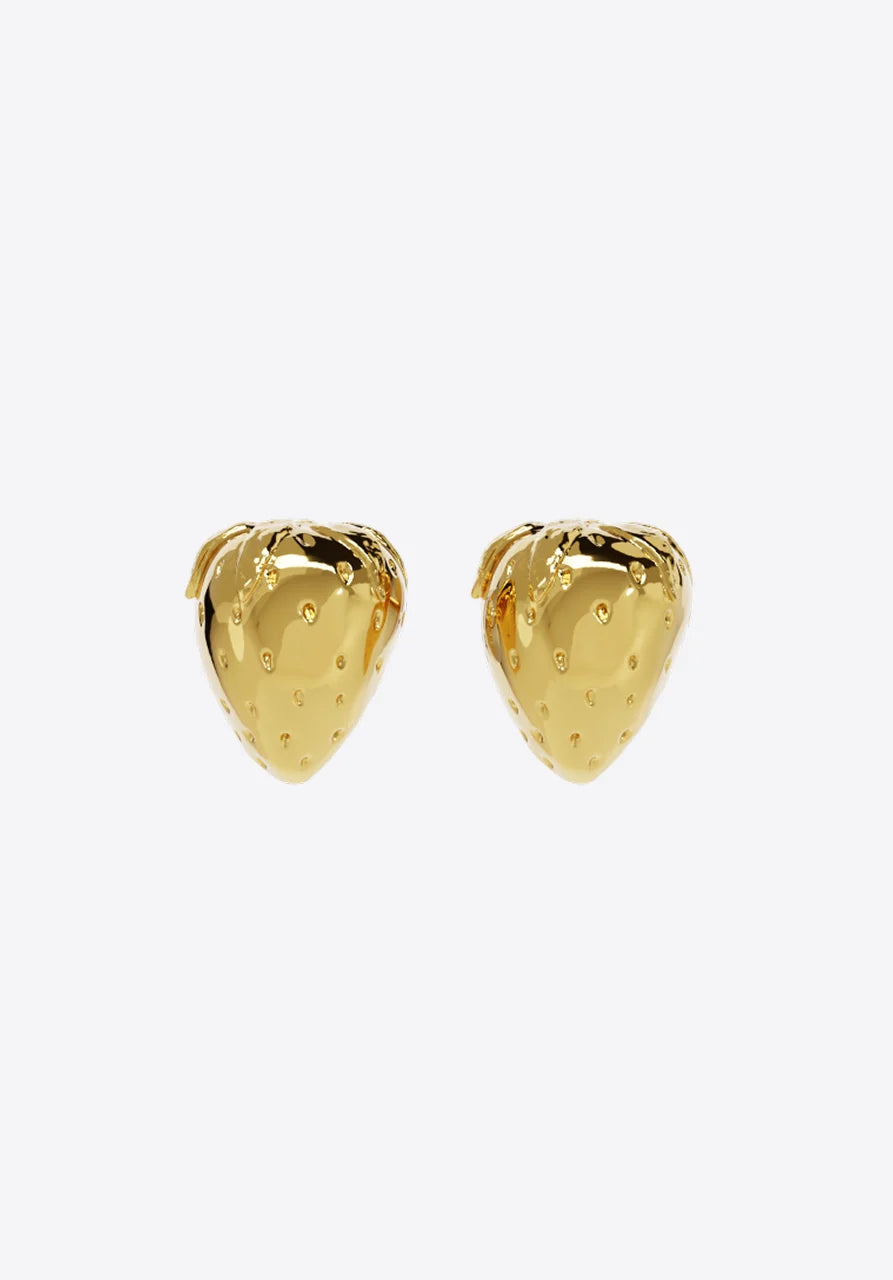 Earrings Strawberry in gold