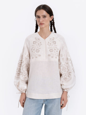 Örnek Linen Blouse in milky white