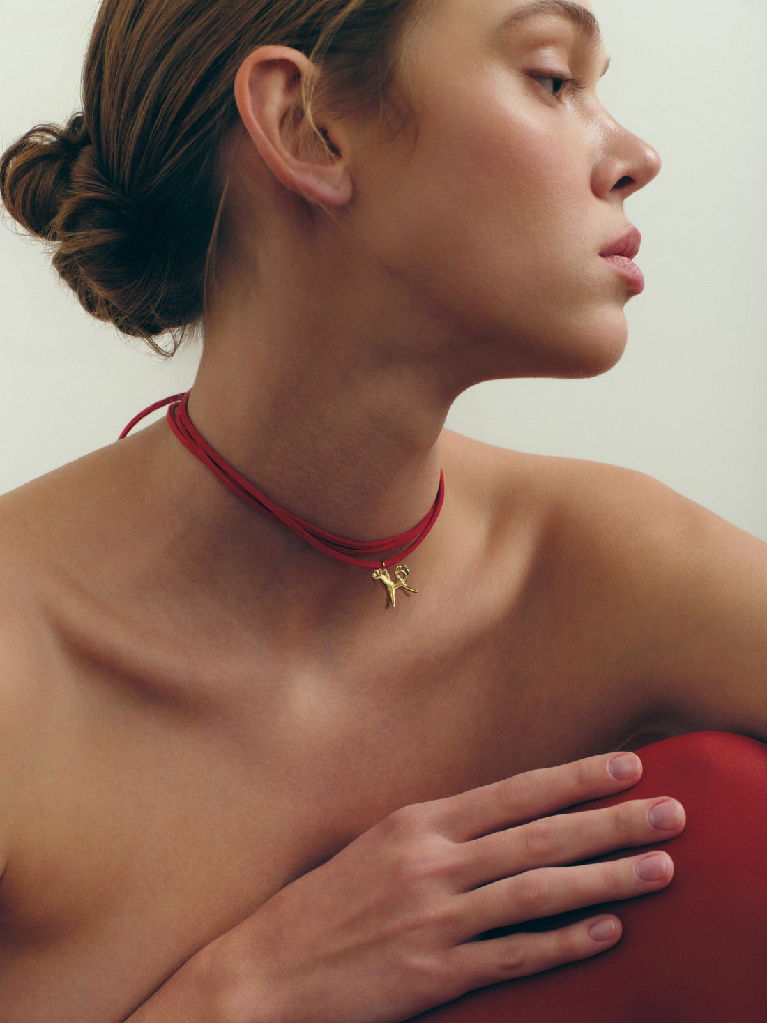 Konyk Red Suede Pendant