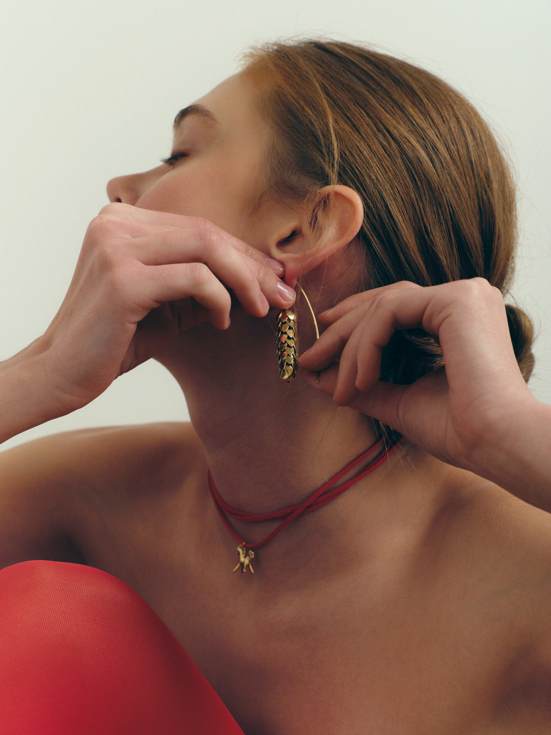 Konyk Red Suede Pendant