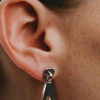 Essential Zip Earrings in silver