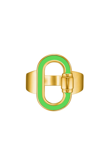 Carabine Ring in gold and green