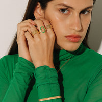 Carabine Ring in gold and green