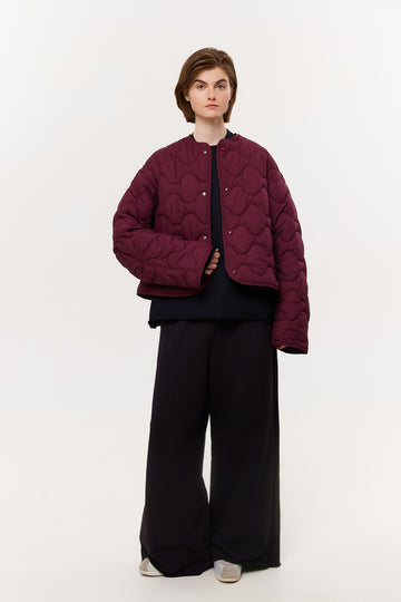 Quilted Liner Jacket in burgundy