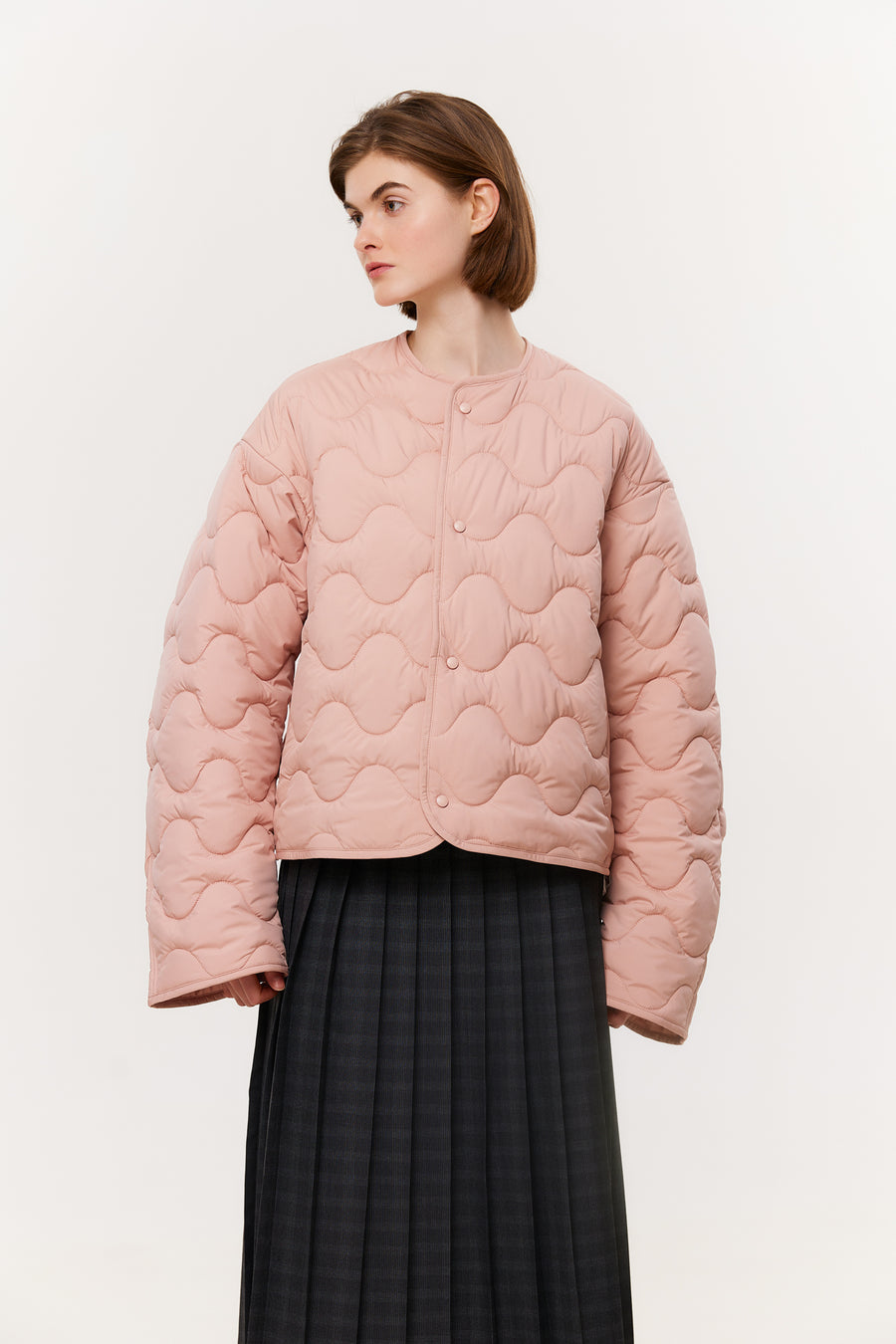 Quilted Liner Jacket in powder