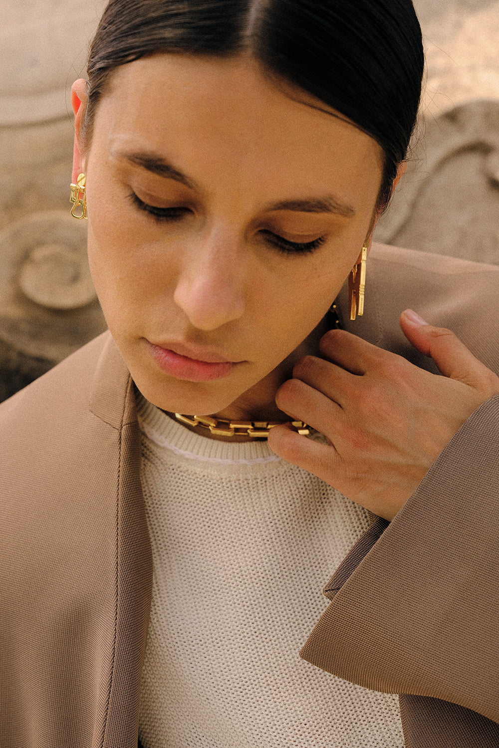 Binder Mono Earring in Gold