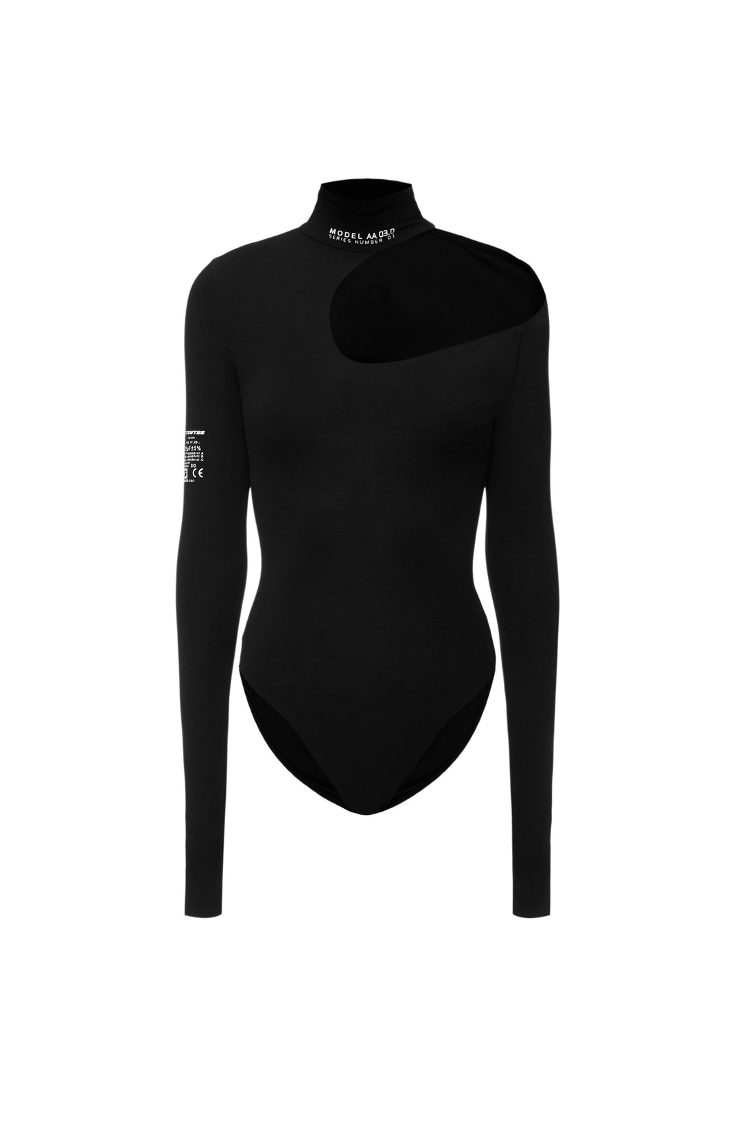 TTSWTRS Black bodysuit with shoulder cut, Bodysuit with shoulder cut