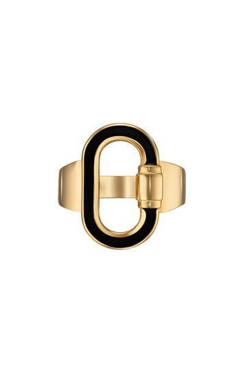 Carabine Ring in black and gold