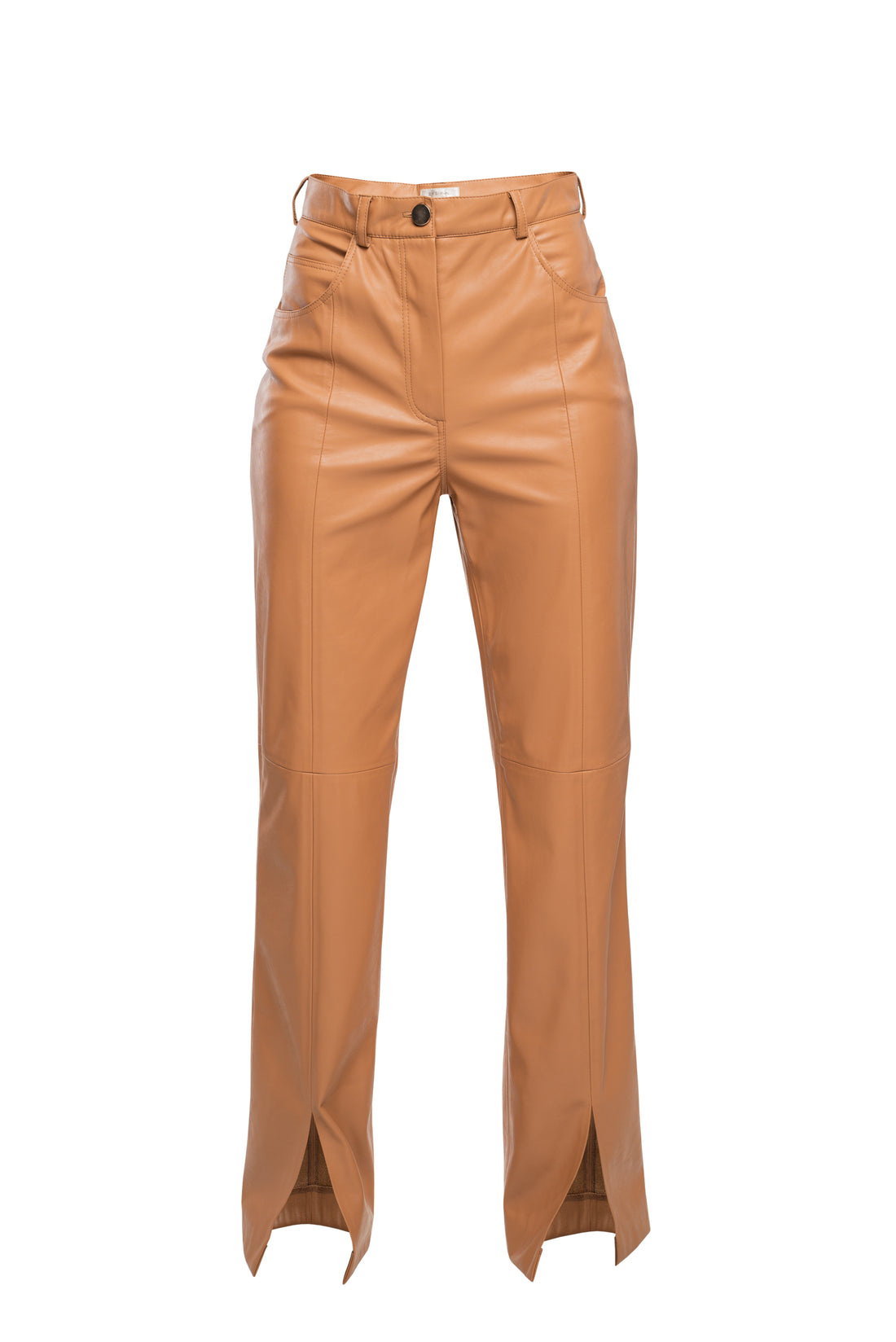 Eco Leather Trouser in Caramel