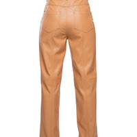 Eco Leather Trouser in Caramel