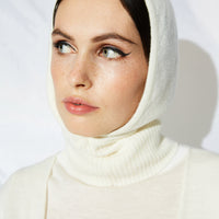 Cashmere-blend Hood in white