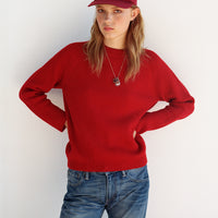 Rib-knit Jumper in red