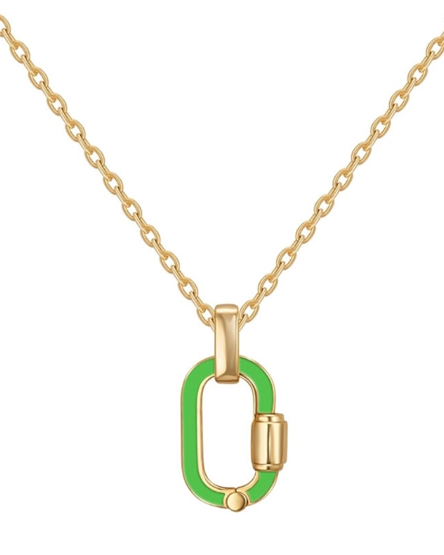 Carabine Pendant on Chain in green