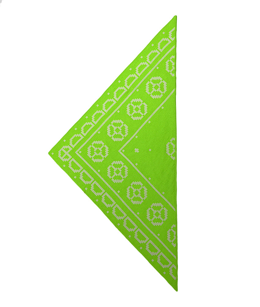 Coptic merino kerchief in neon