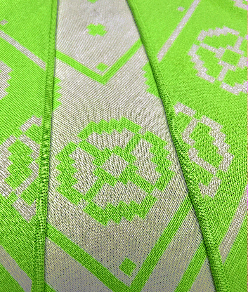 Coptic merino kerchief in neon