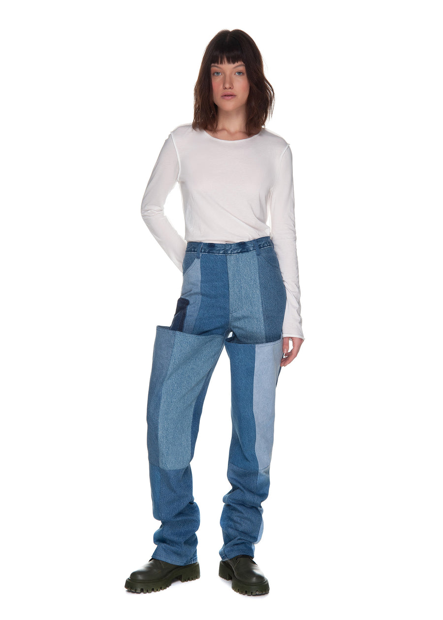 Patchwork Wader Jeans