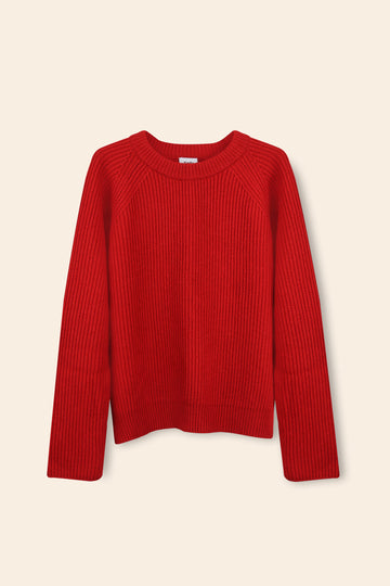 Rib-knit Jumper in red