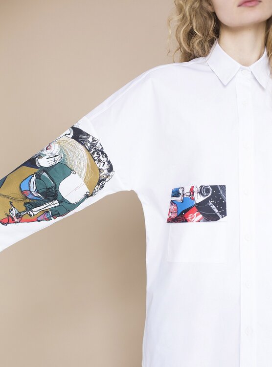 Printed sleeve shirt