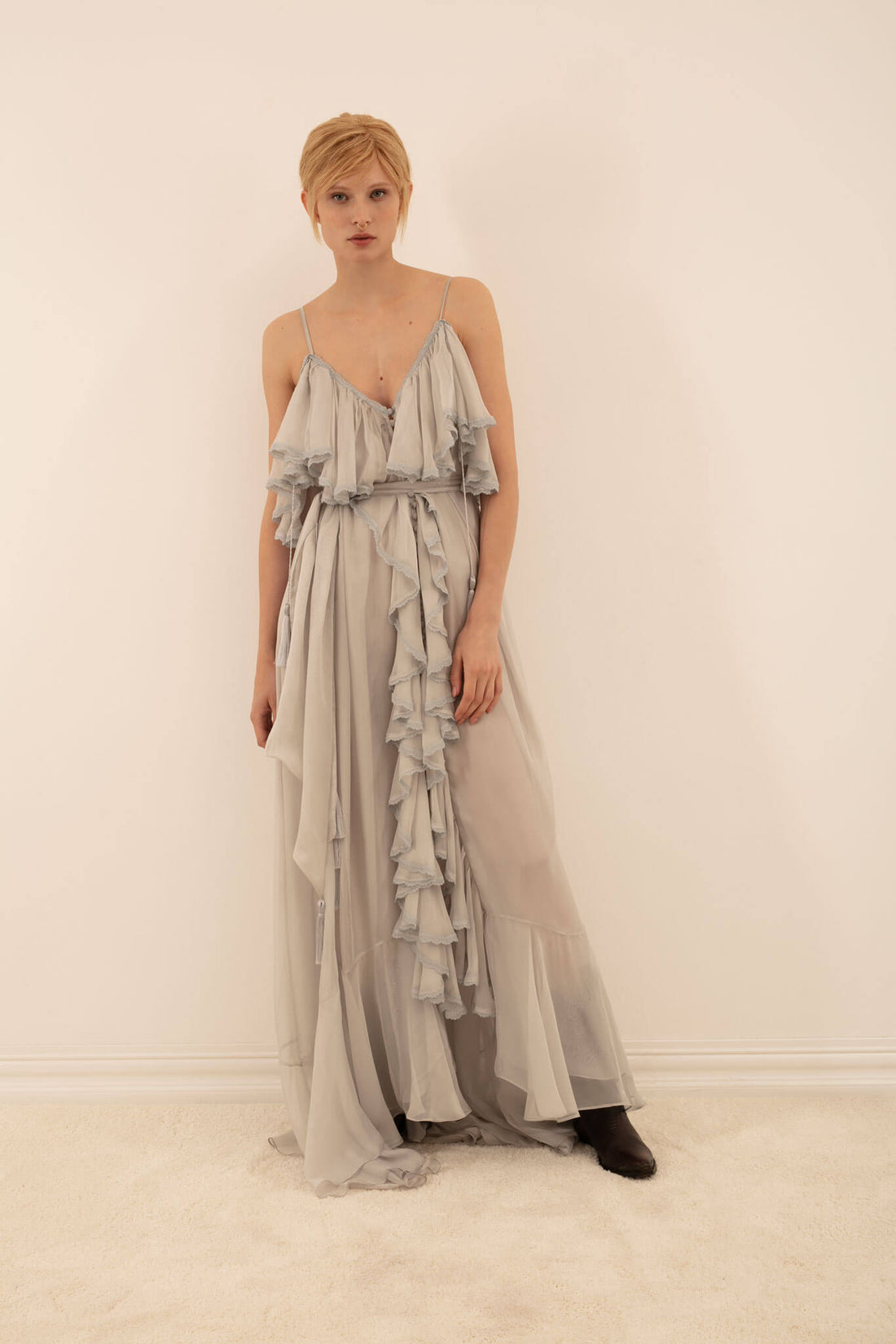 San Francisco Maxi Dress in Pearl Grey