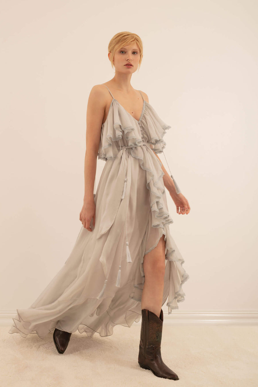 San Francisco Maxi Dress in Pearl Grey